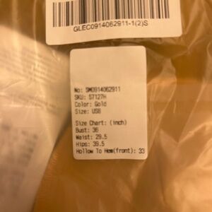 Gold short dress size 8